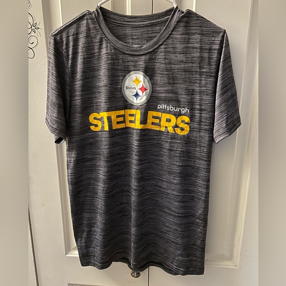 Nike Pittsburgh Steelers Mens Gray Dri Fit Short Sleeve Football Logo Size Small